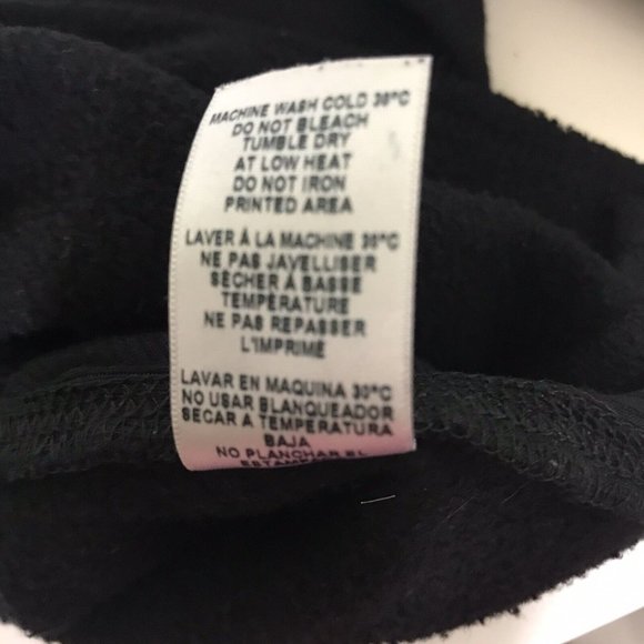 Sundry Womens Size 1 (US S) Leopard Heart Cropped Raw Hem Sweatshirt Black Cute - Picture 10 of 12